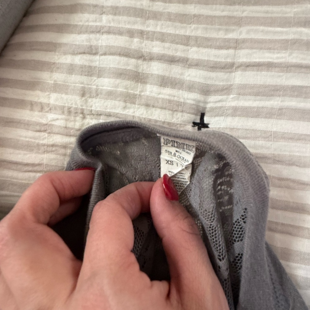 Milwaukee Brewers PINK Victoria's Secret Gray Sweater with Lace Back - Picture 4 of 4